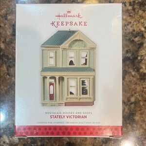 Hallmark Keepsake Stately Victorian House Ornament 2013- Green and Cream